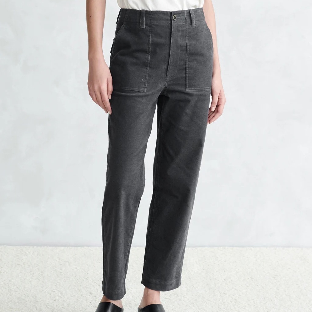 Jenni  Kayne Cotton Corduroy Ranger Trouser Dark Grey/Black Size 8. New with Tag